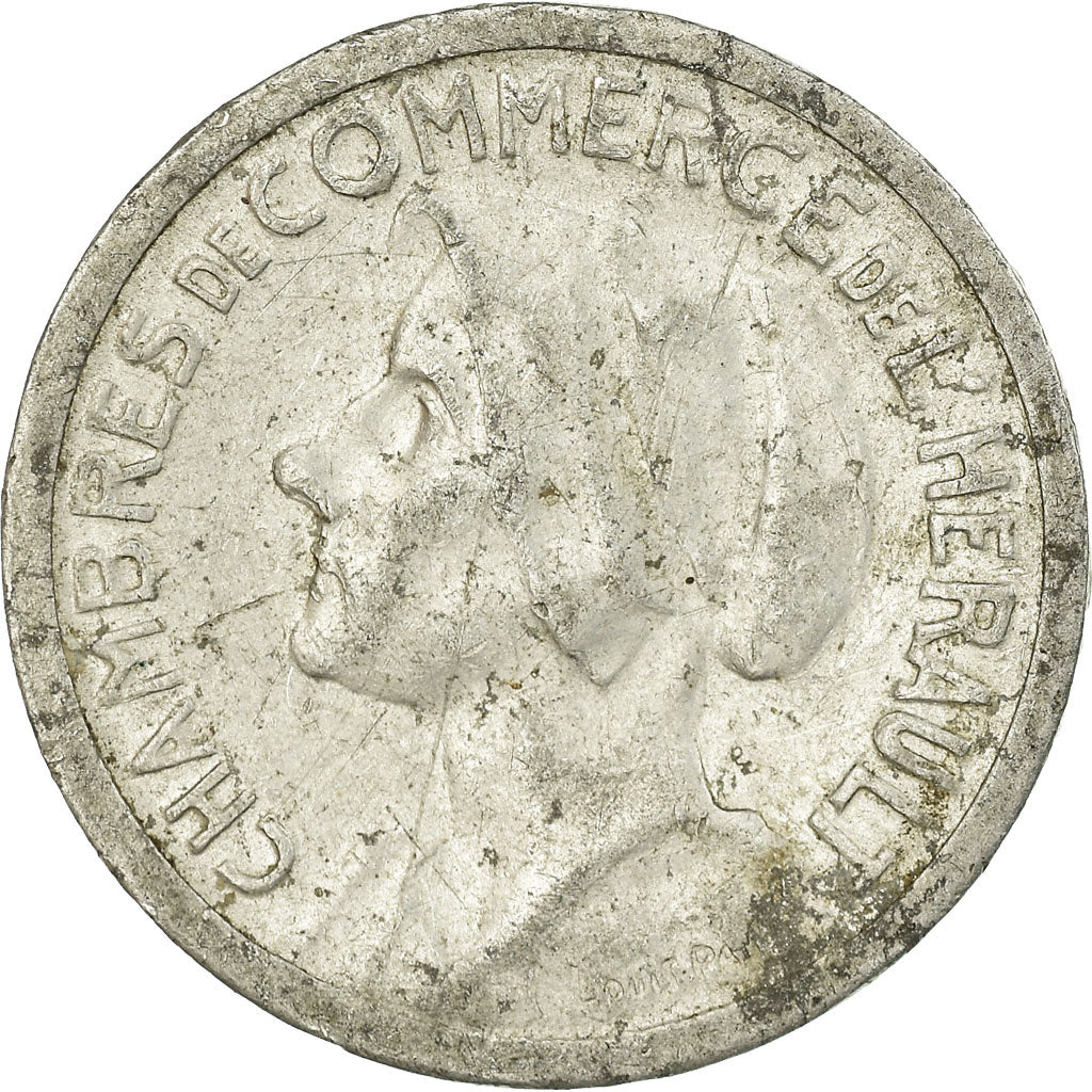Coin, France, Chambres de Commerce de l'Hérault, 25 Centimes, 1922-1926