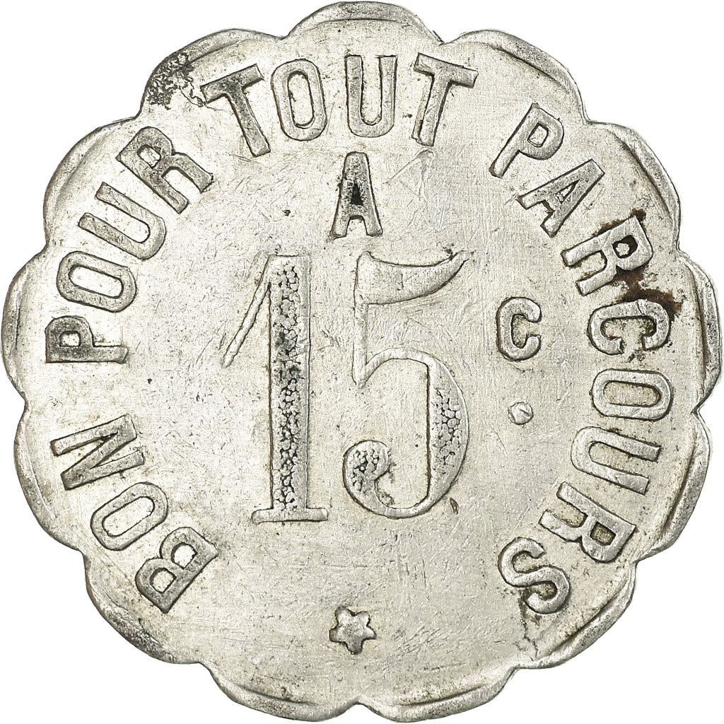 Moeda, França, Cie des Chemins de Fer à Voie Etroite, Saint-Etienne, 15