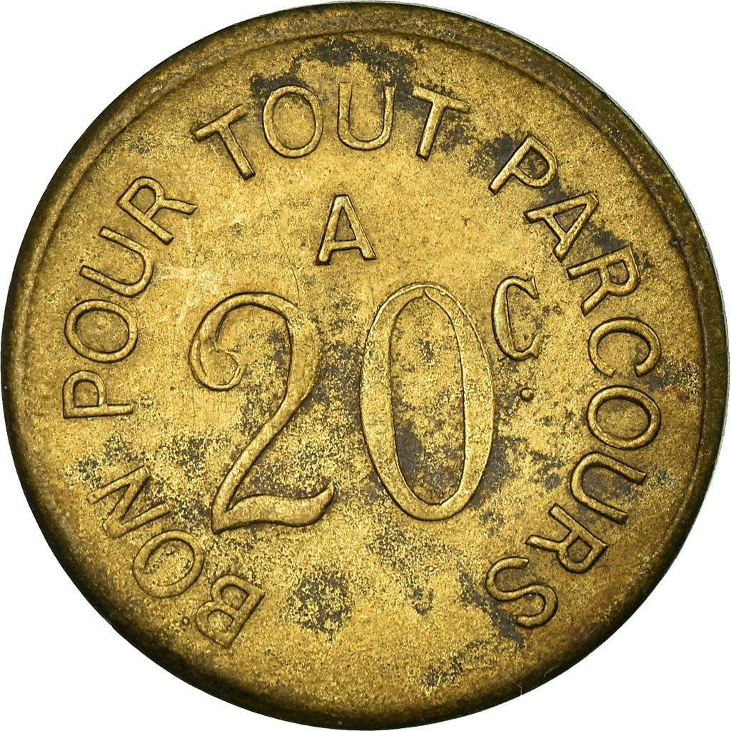 Münze, Frankreich, Cie des Chemins de Fer à Voie Etroite, Saint-Etienne, 20