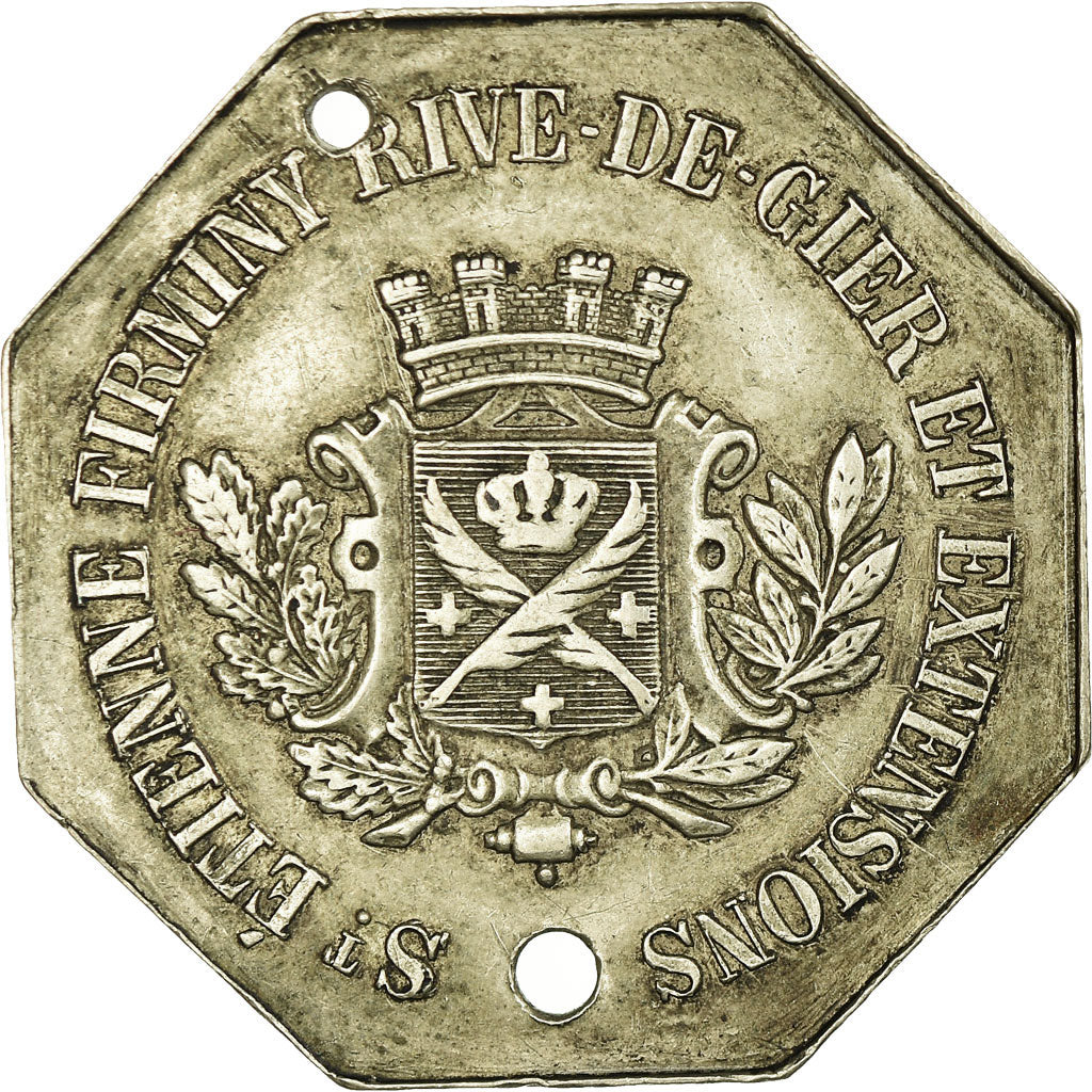 Moneta, Francia, Tramways à vapeur, Saint-Etienne, 10 Centimes, BB, Alpacca