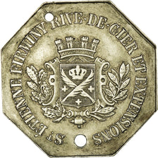 Moneta, Francia, Tramways à vapeur, Saint-Etienne, 10 Centimes, BB, Alpacca