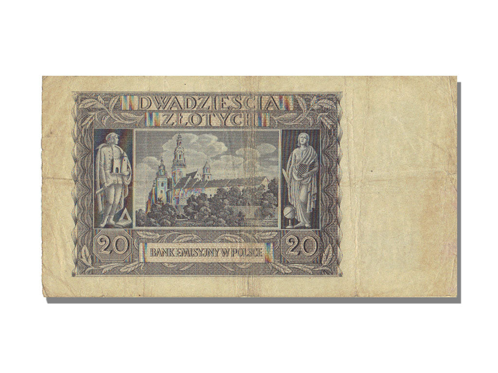 Banknote, Poland, 20 Zlotych, 1940, 1940-03-01, KM:95, AU(50-53)