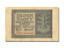 Poland, 1 Zloty, 1941, KM #99, 1941-08-01, AU(55-58), BC