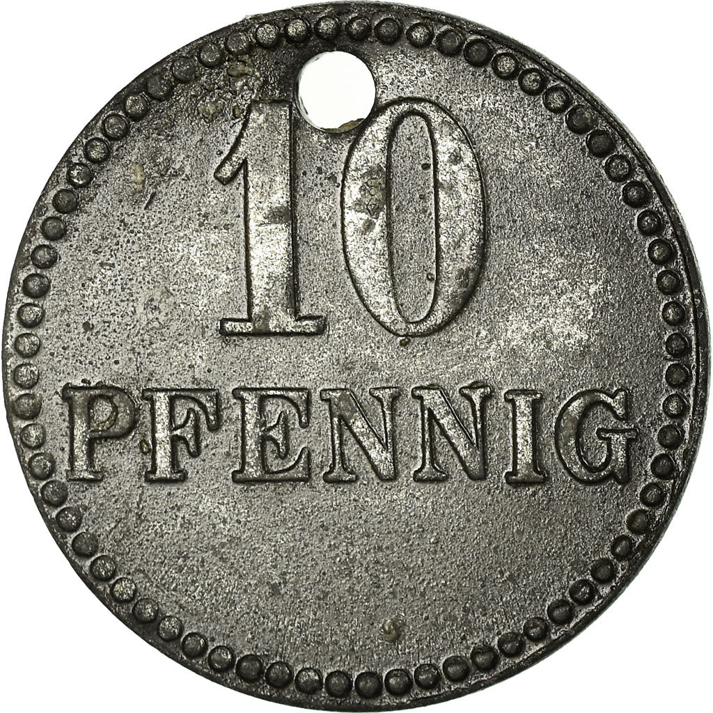 Coin, Germany, Stadtgemeinde Walldürn, Walldürn, 10 Pfennig, AU(50-53), Zinc