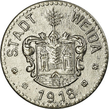 Moeda, Alemanha, Stadt Weida, Kleingeldersatzmarke, Weida, 10 Pfennig, 1918