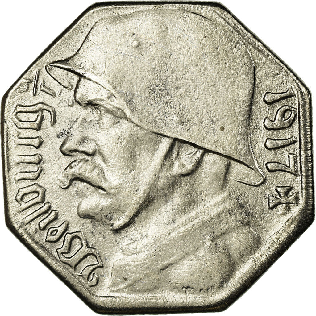 Moneta, Germania, Kleinegeld Ersatzmarke, Weilburg, 10 Pfennig, 1917, BB+, Ferro