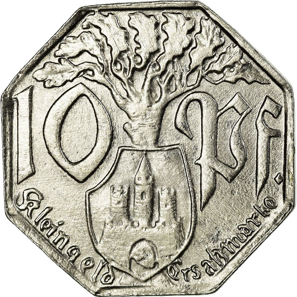 Moneta, Germania, Kleinegeld Ersatzmarke, Weilburg, 10 Pfennig, 1917, BB+, Ferro