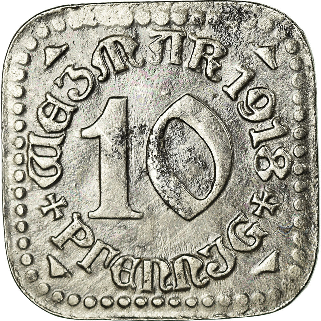 Coin, Germany, Stadt Weimar, Notgeld, Weimar, 10 Pfennig, 1918, AU(50-53), Iron