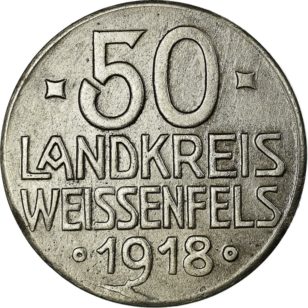 Münze, Deutschland, Landkreis Weissenfels, Kriegsgeld, Weissenfels, 50 Pfennig