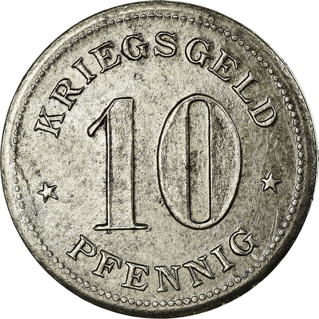 Coin, Germany, Stadt Werden, Kriegsgeld, Werden, 10 Pfennig, AU(50-53), Iron