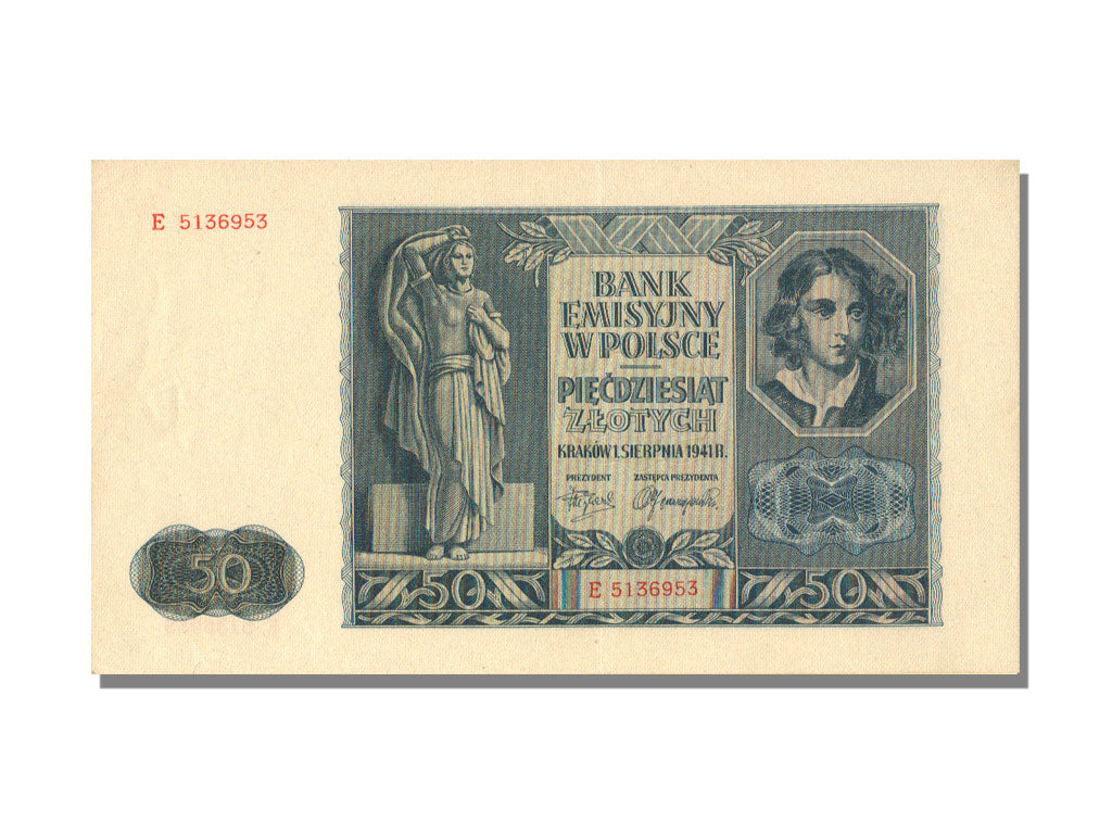 Poland, 50 Zlotych, 1941, KM #102, 1941-08-01, UNC(65-70), E