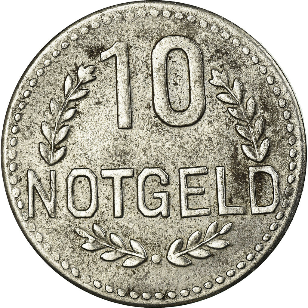 Coin, Germany, Stadt Wiesbaden, Notgeld, Wiesbaden, 10 Pfennig, AU(50-53), Iron