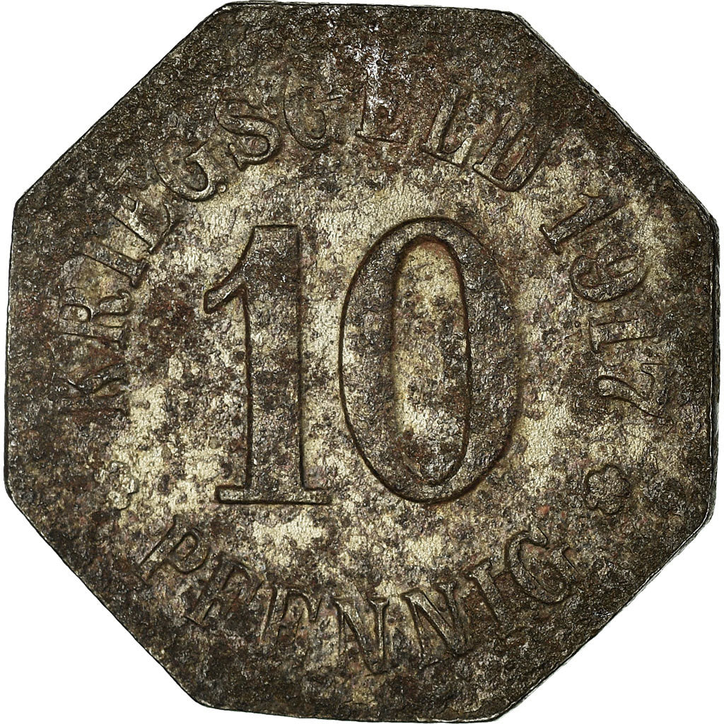 Moeda, Alemanha, Residenzstadt Wiesbaden, Kriegsgeld, Wiesbaden, 10 Pfennig