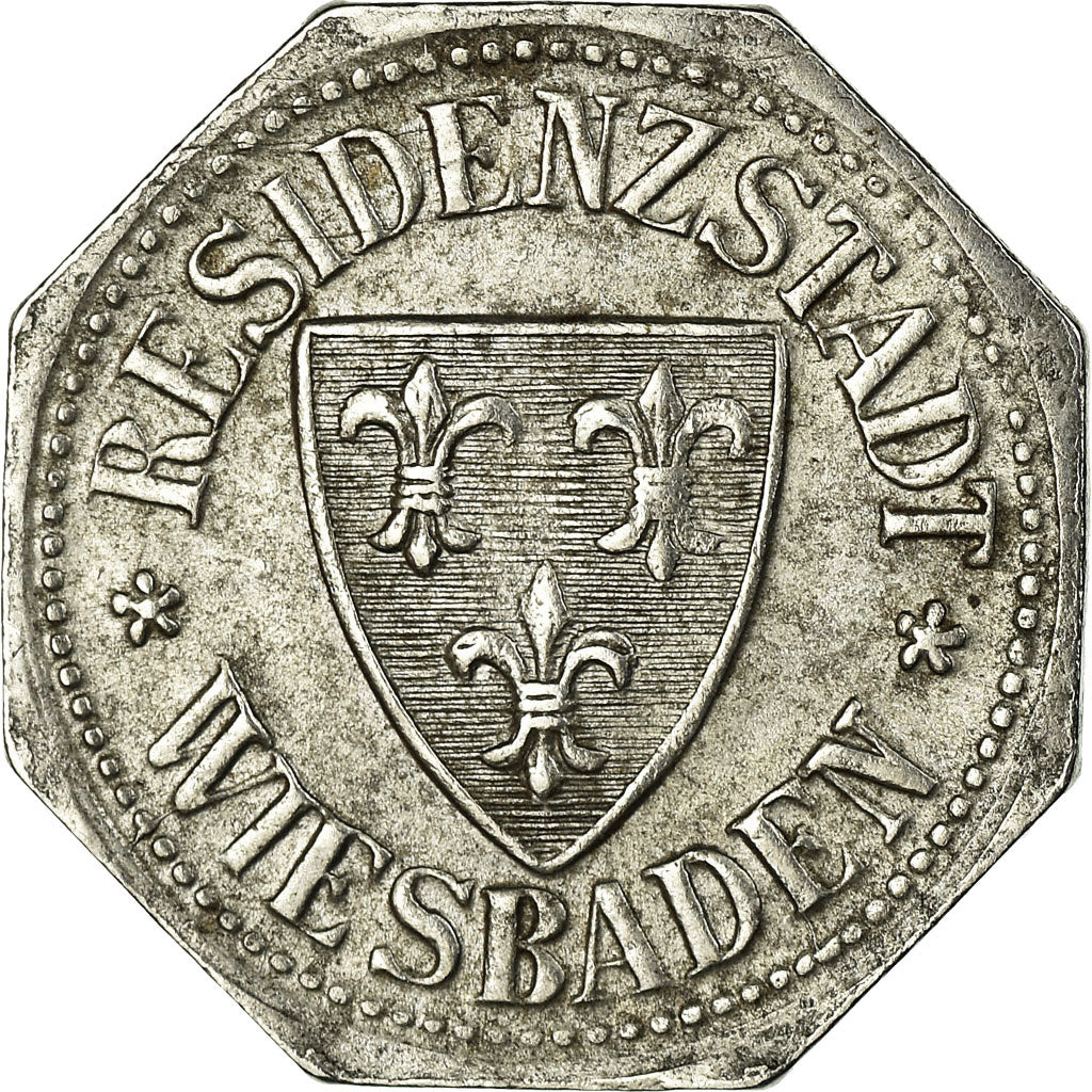 Coin, Germany, Residenzstadt Wiesbaden, Kriegsgeld, Wiesbaden, 10 Pfennig, 1917