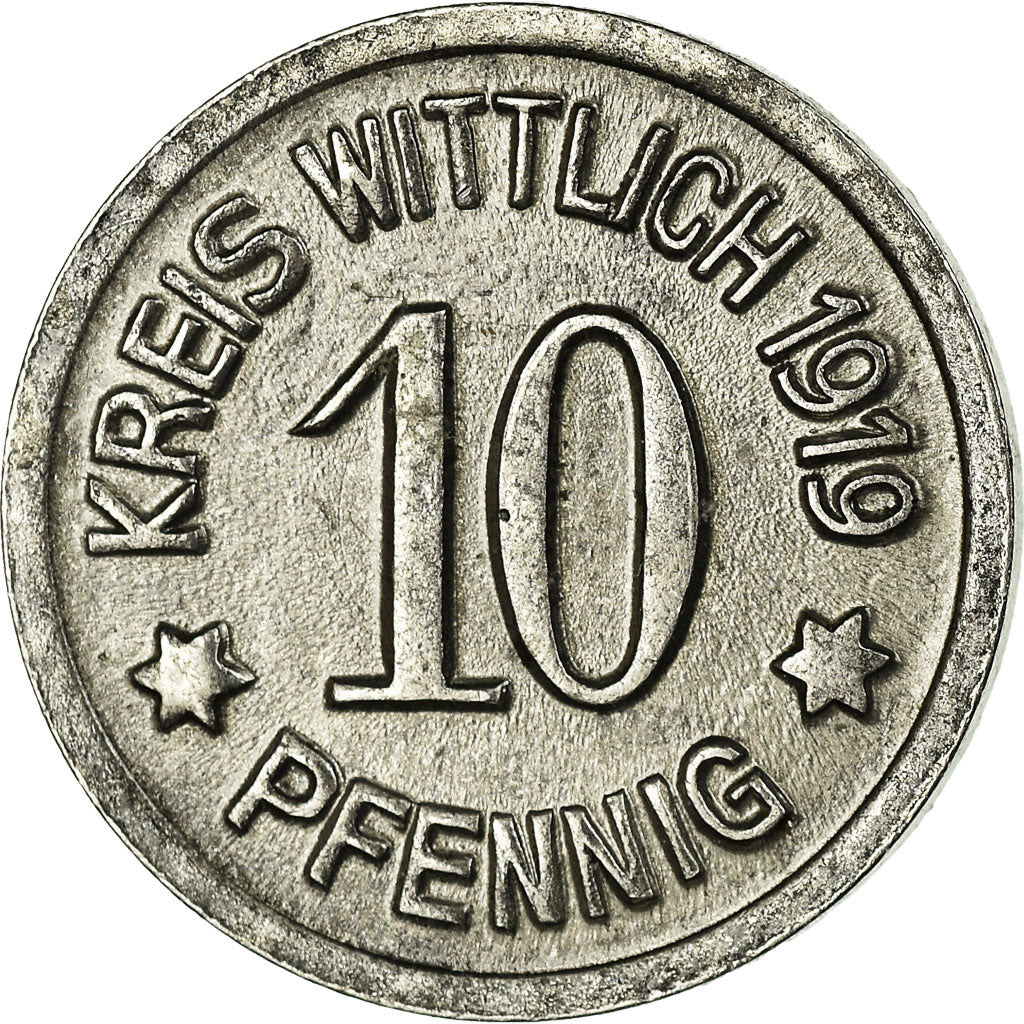 Monnaie, Allemagne, Kreis Wittlich, Wittlich, 10 Pfennig, 1919, TTB+, Iron