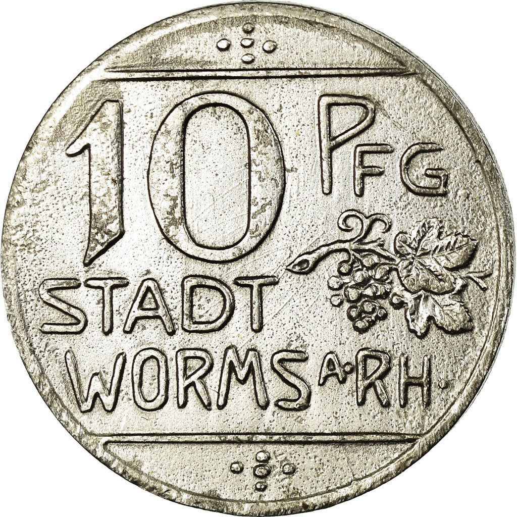 Monnaie, Allemagne, Stadt Worms am Rhein, Worms, 10 Pfennig, 1918, TTB, Iron