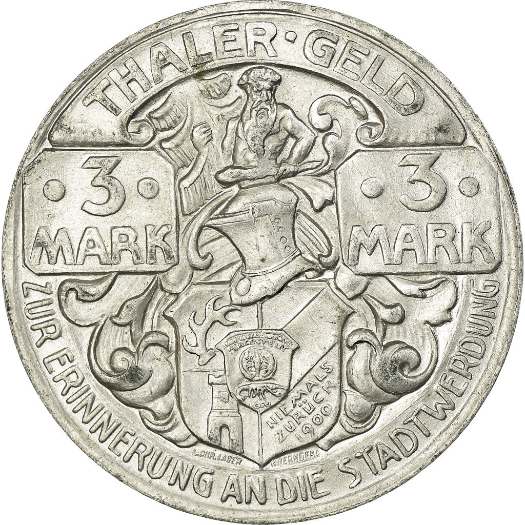 Coin, Germany, Thaler Geld zur Erinnerung an die Stadtwerdung, Thale am Harz, 3