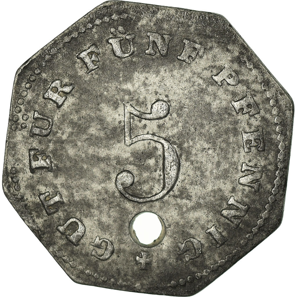 Coin, Germany, Stadtgemeinde Bad Tölz, Bad Tölz, 5 Pfennig, 1917, EF(40-45)
