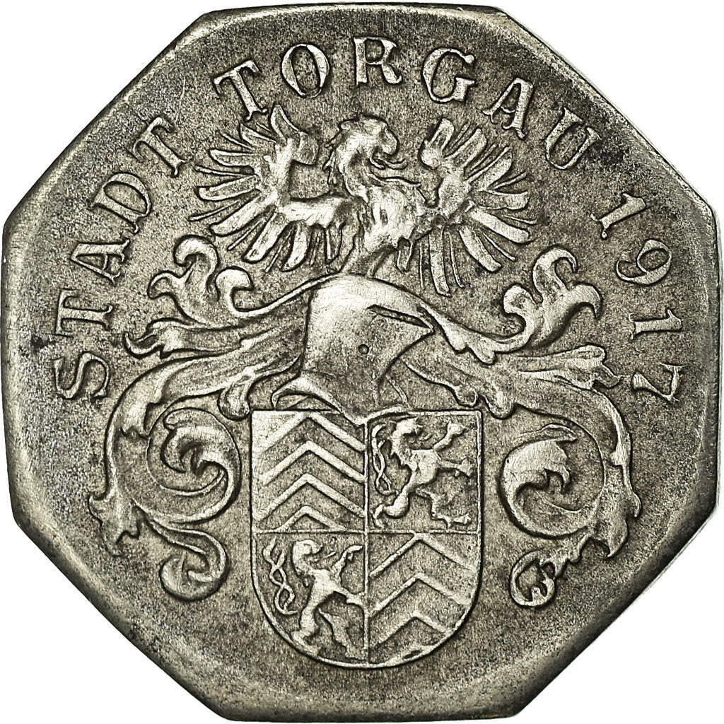 Munten, Duitsland, Stadt Torgau, Kleingeldersatzmarke, Torgau, 5 Pfennig, 1917