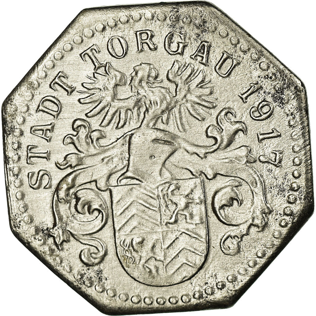 Moeda, Alemanha, Stadt Torgau, Kleingeldersatzmarke, Torgau, 10 Pfennig, 1917