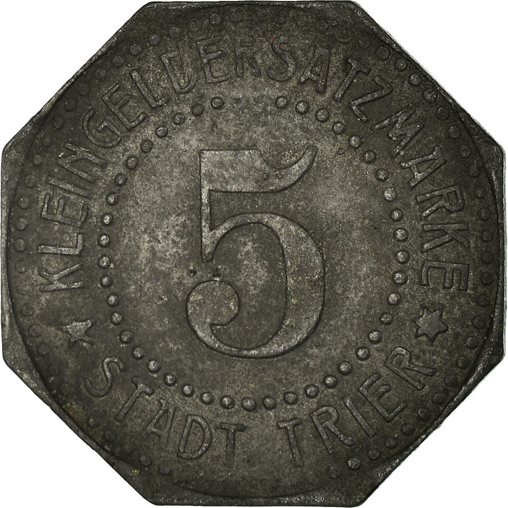 Coin, Germany, Stadt Trier, Kleingeldersatzmarke, Trier, 5 Pfennig, EF(40-45)