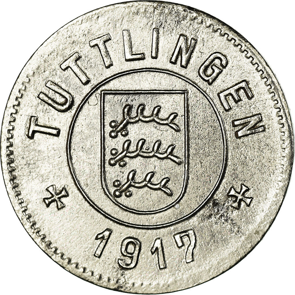 Coin, Germany, Kriegsmünze, Tuttlingen, 5 Pfennig, 1917, AU(55-58), Iron