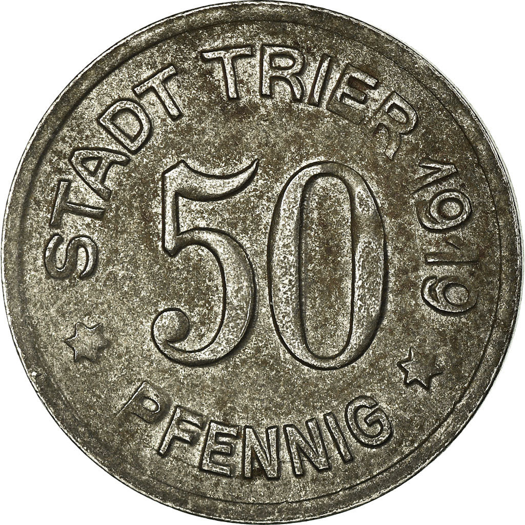 Coin, Germany, Stadt Trier, Trier, 50 Pfennig, 1919, AU(50-53), Iron