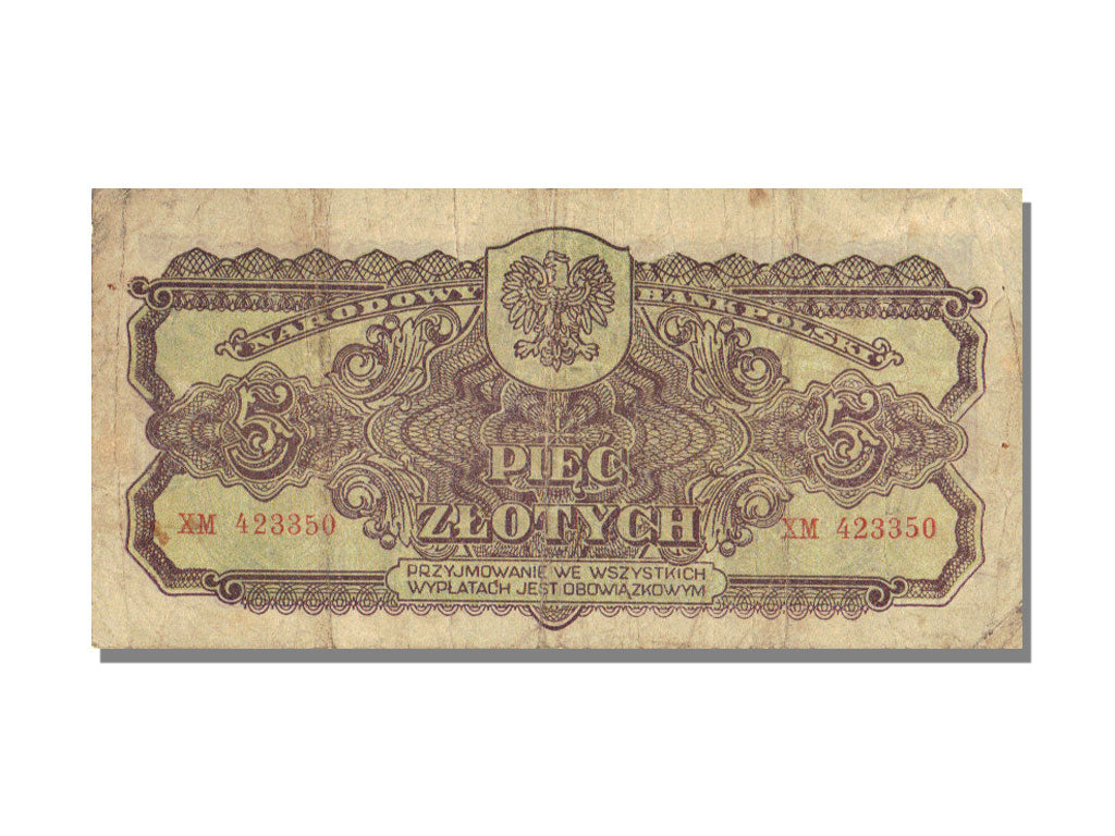 Poland, 5 Zlotych, 1944, KM #108, EF(40-45), XM