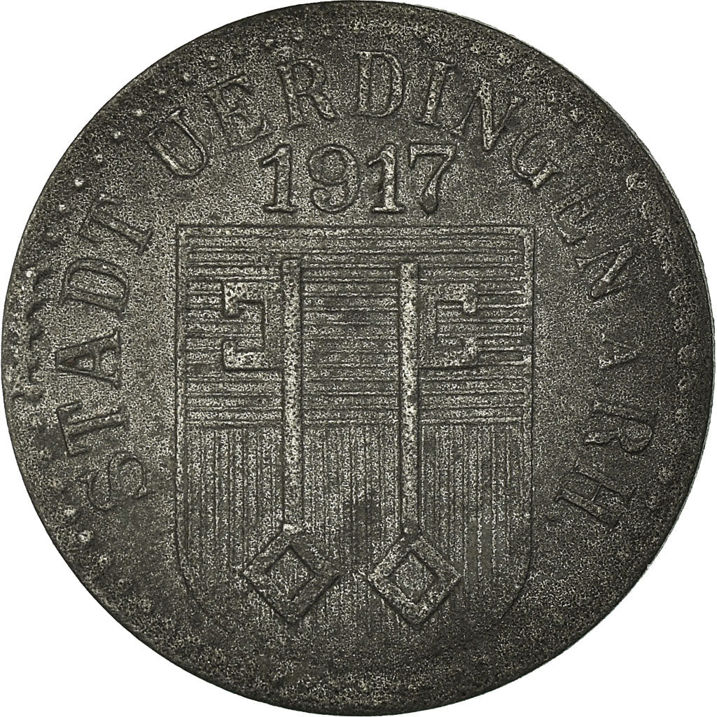 Moneda, Alemania, Stadtische Münze, Überlingen, 5 Pfennig, 1917, MBC+, Cinc