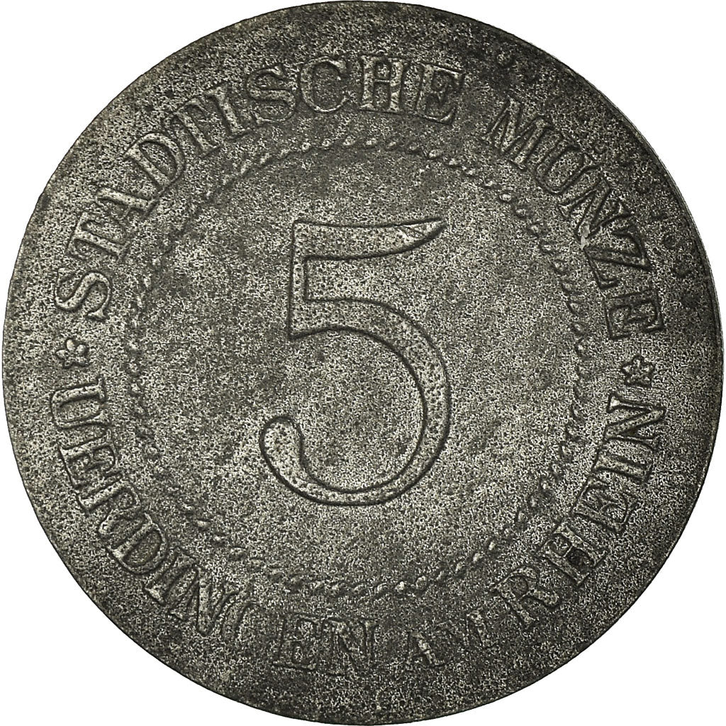 Moneda, Alemania, Stadtische Münze, Überlingen, 5 Pfennig, 1917, MBC+, Cinc