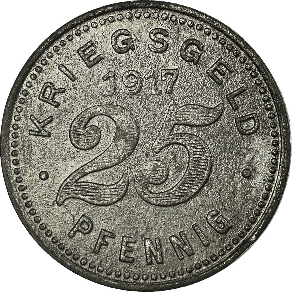 Moeda, Alemanha, Stadt Velbert, Kriegsgeld, Velbert, 25 Pfennig, 1917