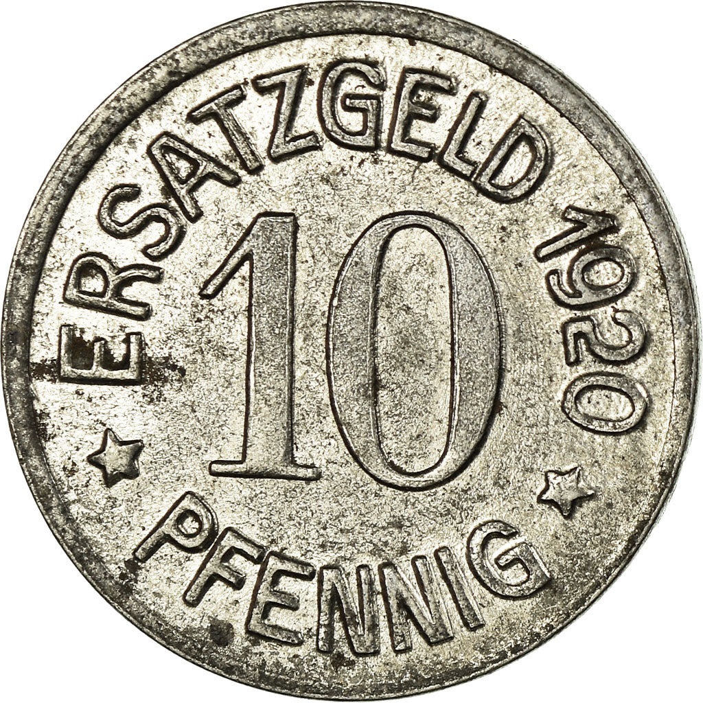 Moneta, Germania, Stadt Zeitz, Ersatzgeld, Wyk, 10 Pfennig, 1920, BB+, Ferro