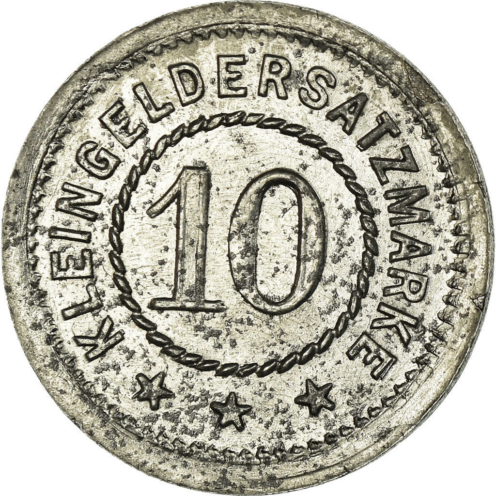 Coin, Germany, Stadtgemeinde, Kleingeldersatzmarke, Ziegenhals, 10 Pfennig
