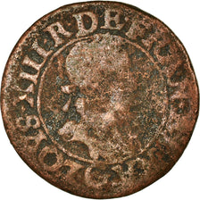 Munten, Frankrijk, Louis XIII, Double Tournois, 1619, Poitiers, ZG+, Koper