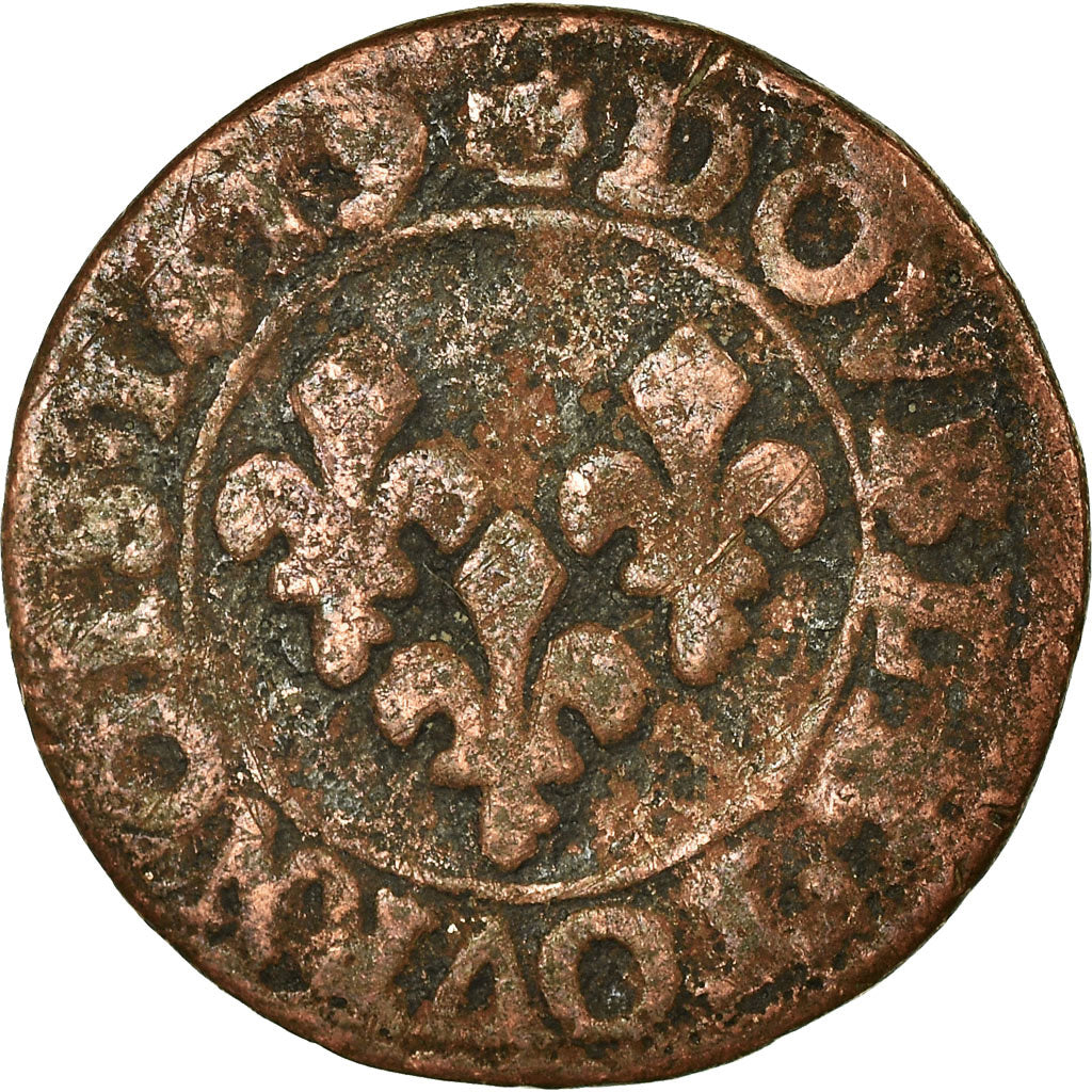 Munten, Frankrijk, Louis XIII, Double Tournois, 1619, Poitiers, ZG+, Koper