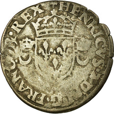 Moeda, França, Henri II, Douzain aux croissants, 1552, Paris, VF(20-25)