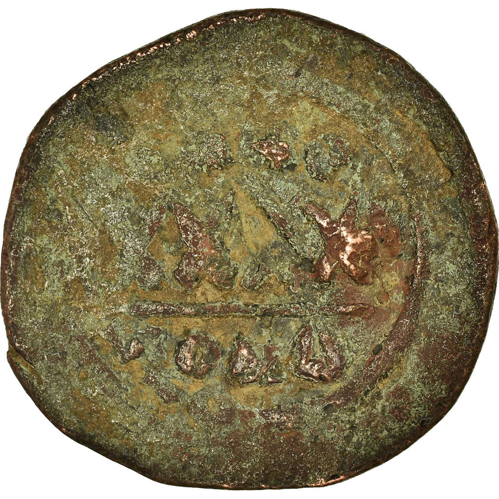 Moneda, Phocas, Follis, 606-607, Constantinople, BC+, Cobre, Sear:640