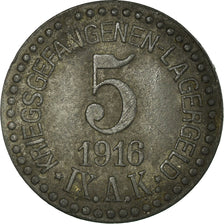 Moneta, Germania, Kriegsgefangenen-Lager, IX.A.K., 5 Pfennig, 1916, BB+, Zinco