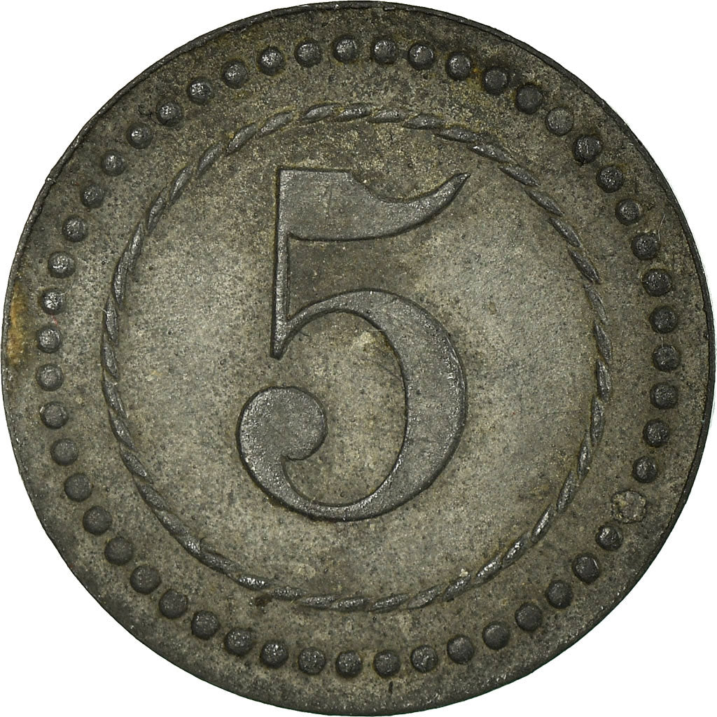 Moneta, Germania, Kriegsgefangenen-Lager, IX.A.K., 5 Pfennig, 1916, BB+, Zinco