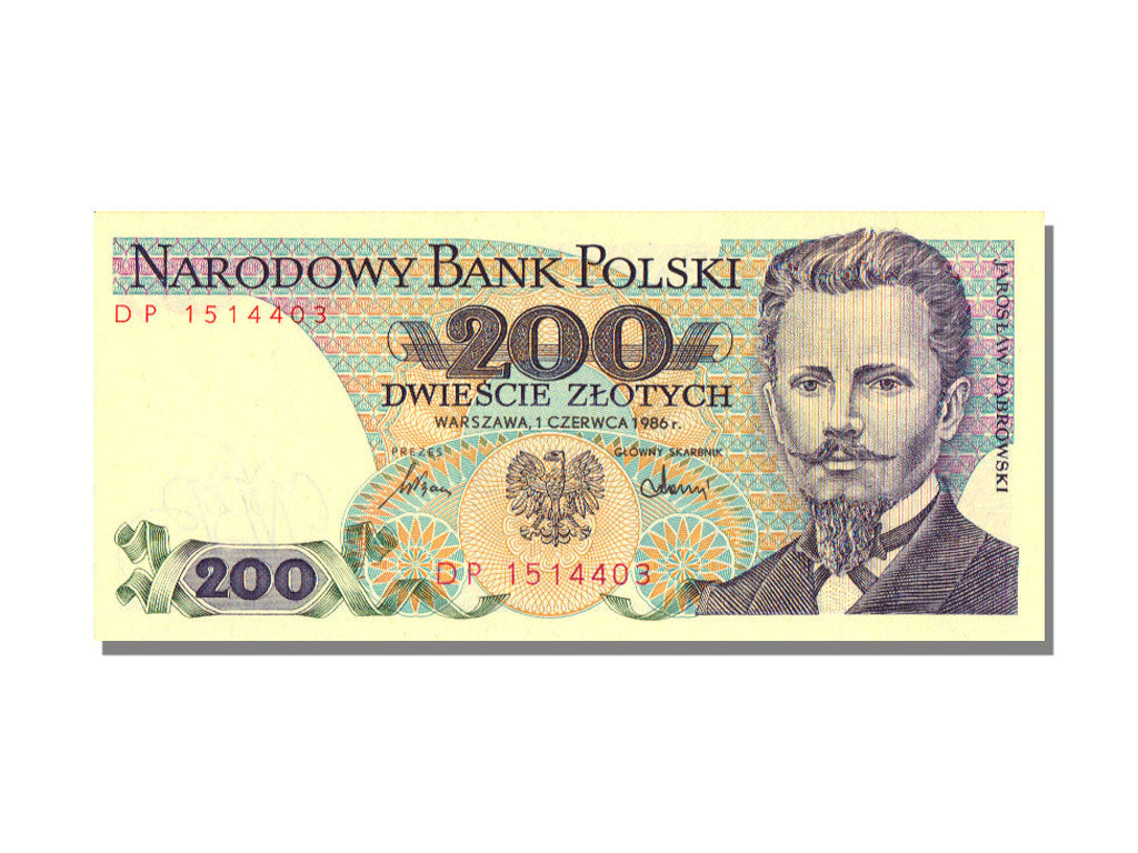 Poland, 200 Zlotych, 1986, KM #144c, 1986-06-01, UNC(65-70), DP