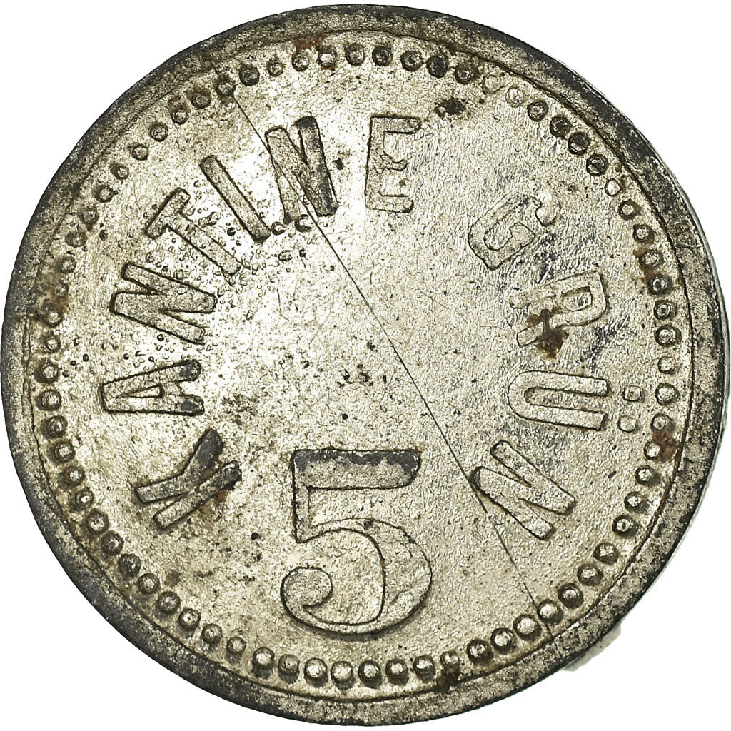 Coin, Germany, Kantine Grün, 5 Pfennig, EF(40-45), Nickel plated zinc