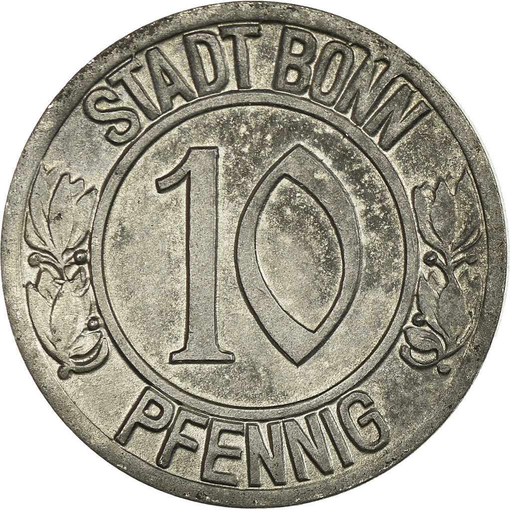Coin, Germany, Beethoven, Bonn, 10 Pfennig, 1920, AU(55-58), Iron
