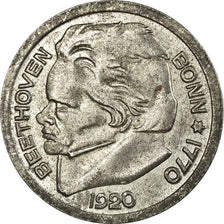 Coin, Germany, Beethoven, Bonn, 25 Pfennig, 1920, AU(50-53), Iron