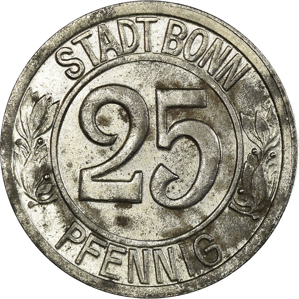 Coin, Germany, Beethoven, Bonn, 25 Pfennig, 1920, AU(50-53), Iron