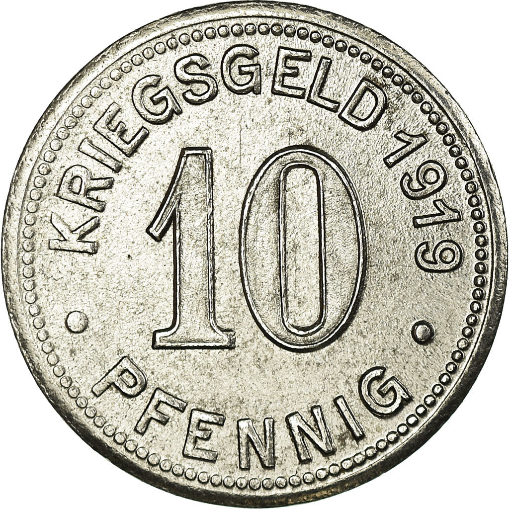 Moneta, Germania, Gemeinde Bottrop, Kriegsgeld, Bottrop, 10 Pfennig, 1919, SPL-