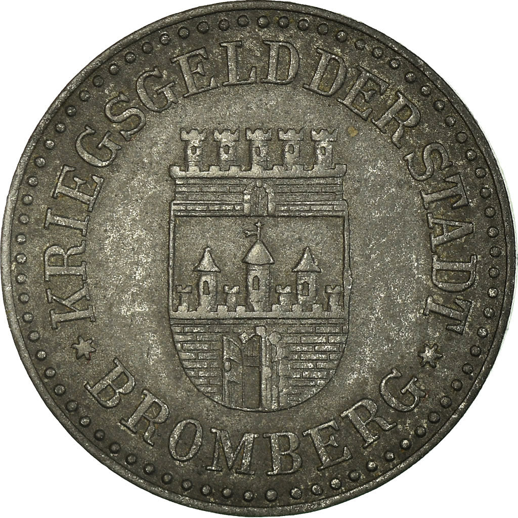 Moneta, Germania, Kriegsgeld der Stadt Bromberg, Bremen, 10 Pfennig, 1919, BB+