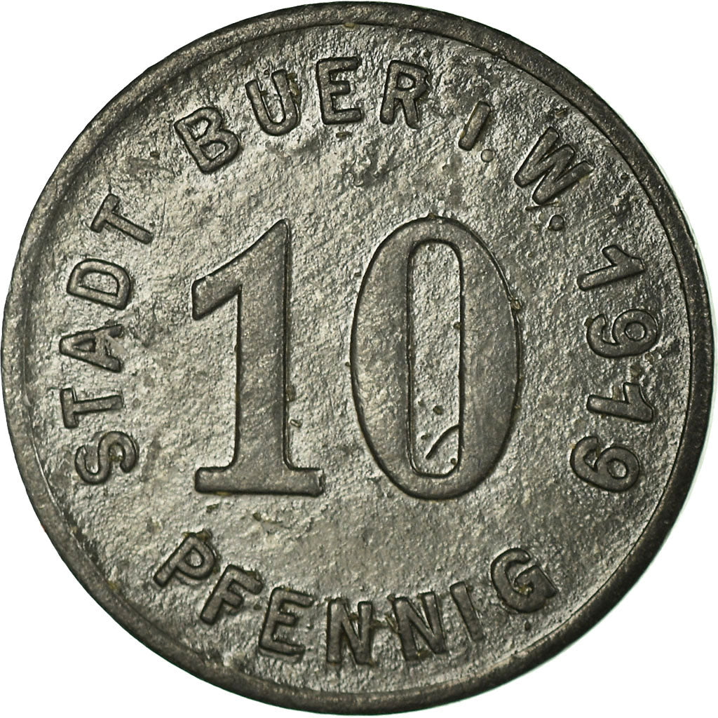 Monnaie, Allemagne, Notgeld der Stadt Buer I.W., Buer in Westfalen, 10 Pfennig