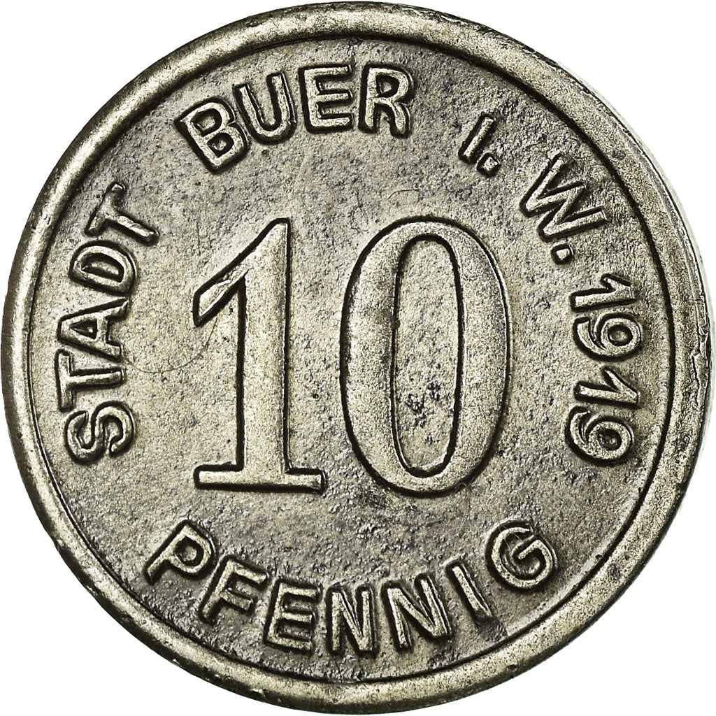 Moeda, Alemanha, Notgeld der Stadt Buer I.W., Buer in Westfalen, 10 Pfennig