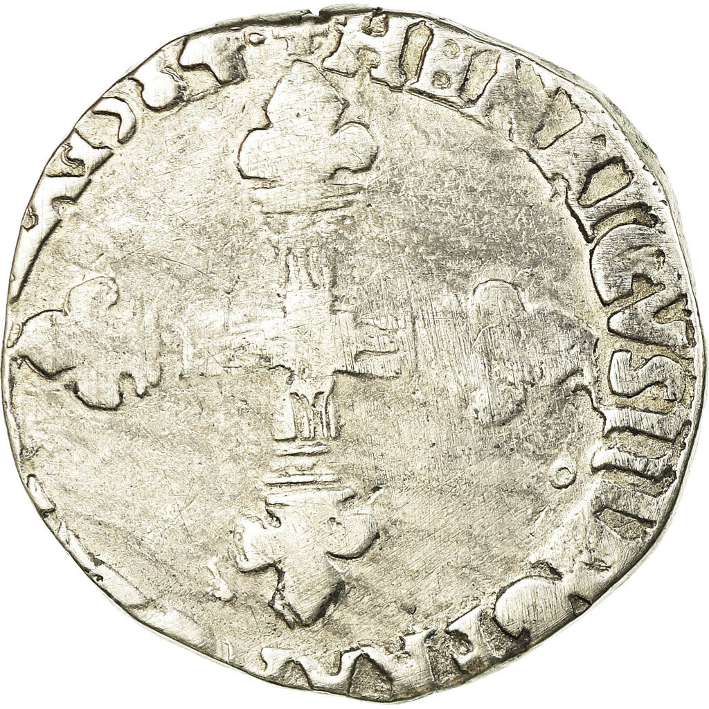 Coin, France, Henri III, 1/4 Ecu, 1584, Rennes, VF(20-25), Silver, Sombart:4662