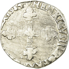 Coin, France, Henri III, 1/4 Ecu, 1584, Rennes, VF(20-25), Silver, Sombart:4662